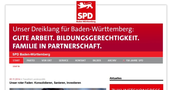 Screenshot SPD Baden-Württemberg